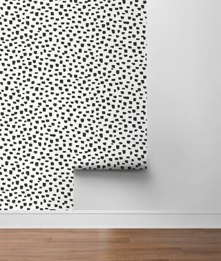 NW40100 dash abstract polka dot peel and stick removable wallpaper roll from NextWall
