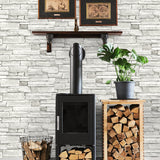 NW40200 faux stacked stone peel and stick wallpaper fireplace from NextWall