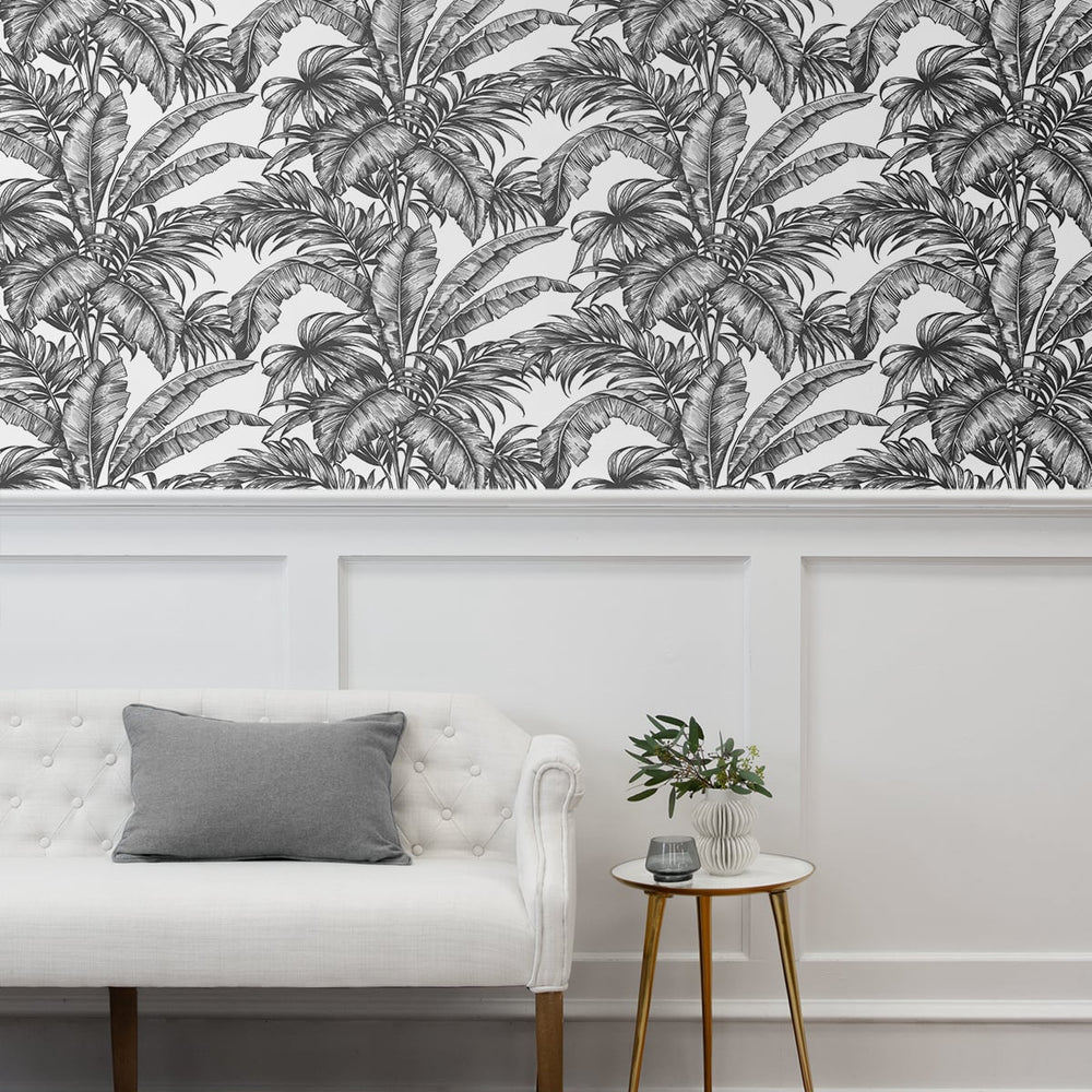 
                  
                    NW40400 palm jungle premium peel and stick removable wallpaper entryway from NextWall
                  
                