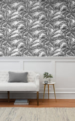 NW40400 palm jungle premium peel and stick removable wallpaper entryway from NextWall