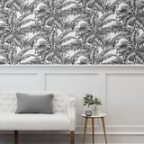 NW40400 palm jungle premium peel and stick removable wallpaper entryway from NextWall
