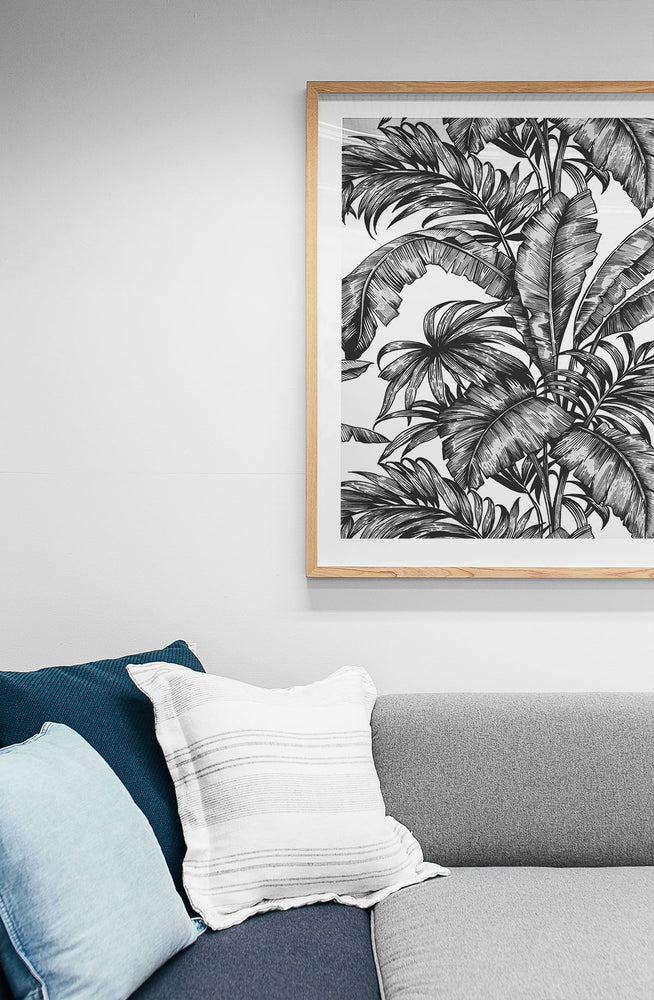 NW40400 palm jungle premium peel and stick removable wallpaper picture frame from NextWall