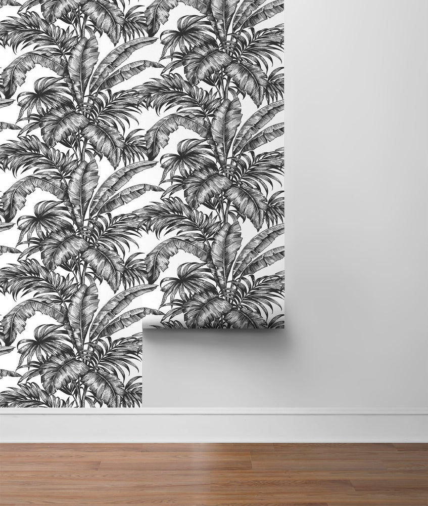 NW40400 palm jungle premium peel and stick removable wallpaper roll from NextWall