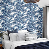 NW40402 palm jungle premium peel and stick bedroom removable wallpaper from NextWall