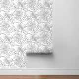 NW40508 tropical linework premium peel and stick wallpaper roll from NextWall