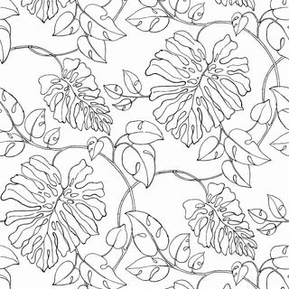 NW40508 tropical linework premium peel and stick wallpaper from NextWall