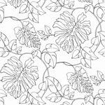 NW40508 tropical linework premium peel and stick wallpaper from NextWall