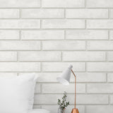 NW40600 monarch brick premium peel and stick wallpaper bedroom from NextWall