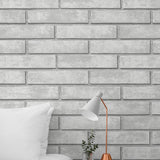 NW40608 monarch brick premium peel and stick wallpaper bedroom from NextWall