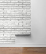 NW40608 monarch brick premium peel and stick wallpaper roll from NextWall