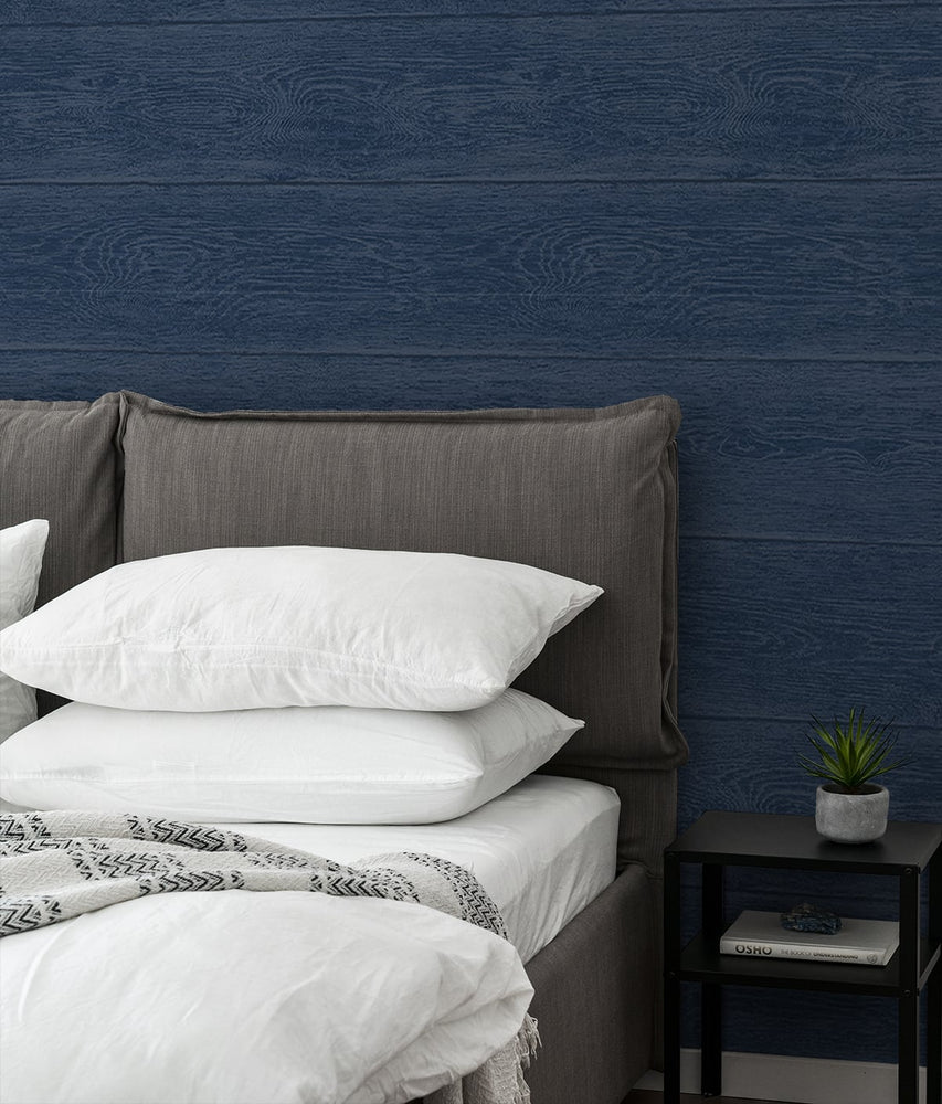 NW40702 woodgrain peel and stick removable wallpaper bedroom from NextWall