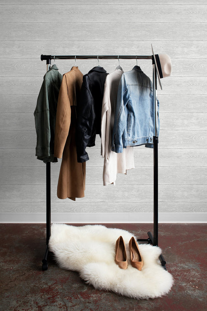 NW40708 woodgrain peel and stick removable wallpaper closet from NextWall