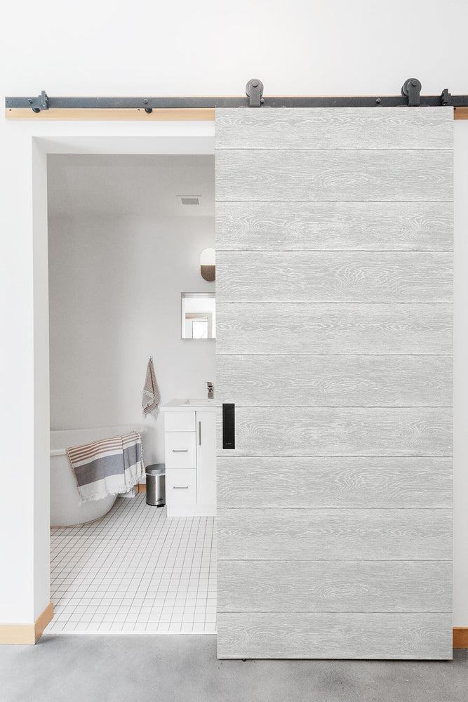 NW40708 woodgrain peel and stick removable wallpaper door from NextWall