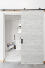 NW40708 woodgrain peel and stick removable wallpaper door from NextWall