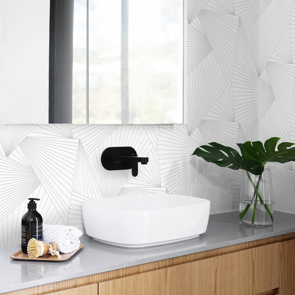 
                  
                    NW41318 ray geo geometric peel and stick removable wallpaper bathroom from NextWall
                  
                