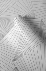 NW41318 ray geo geometric peel and stick removable white wallpaper from NextWall