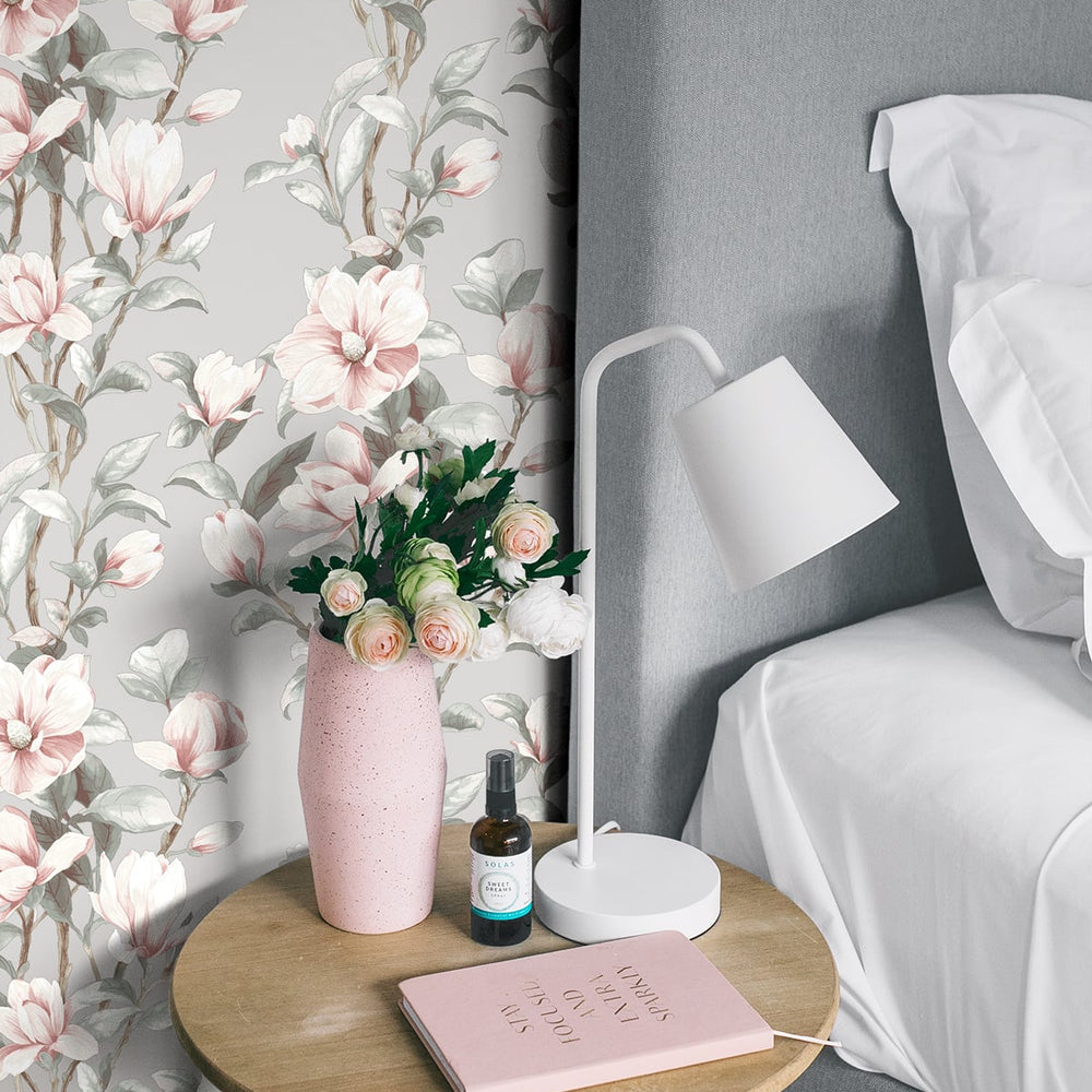 
                  
                    NW41401 magnolia floral peel and stick removable wallpaper bedroom from NextWall
                  
                