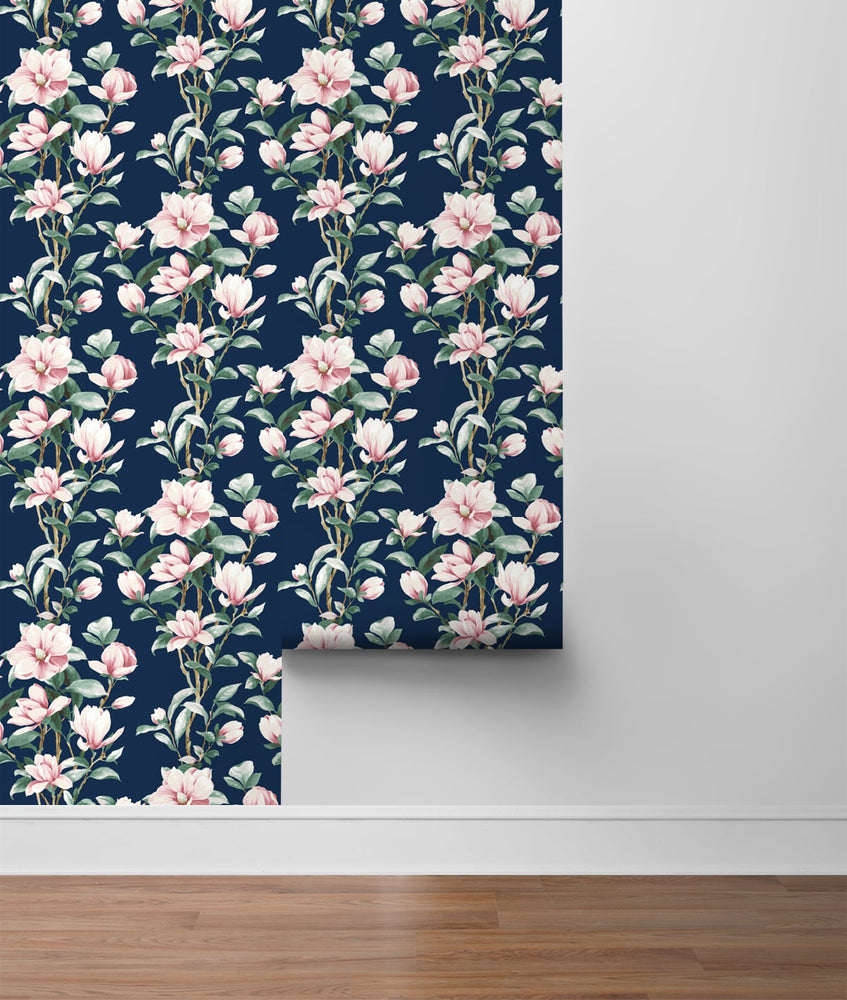 NW41402 magnolia floral peel and stick removable wallpaper roll from NextWall