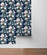 NW41402 magnolia floral peel and stick removable wallpaper roll from NextWall