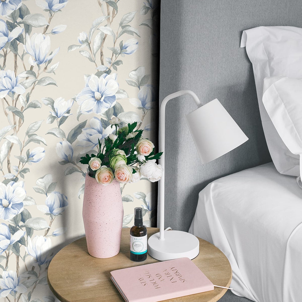 
                  
                    NW41412 magnolia floral peel and stick removable wallpaper bedroom from NextWall
                  
                