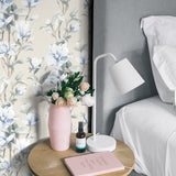 NW41412 magnolia floral peel and stick removable wallpaper bedroom from NextWall