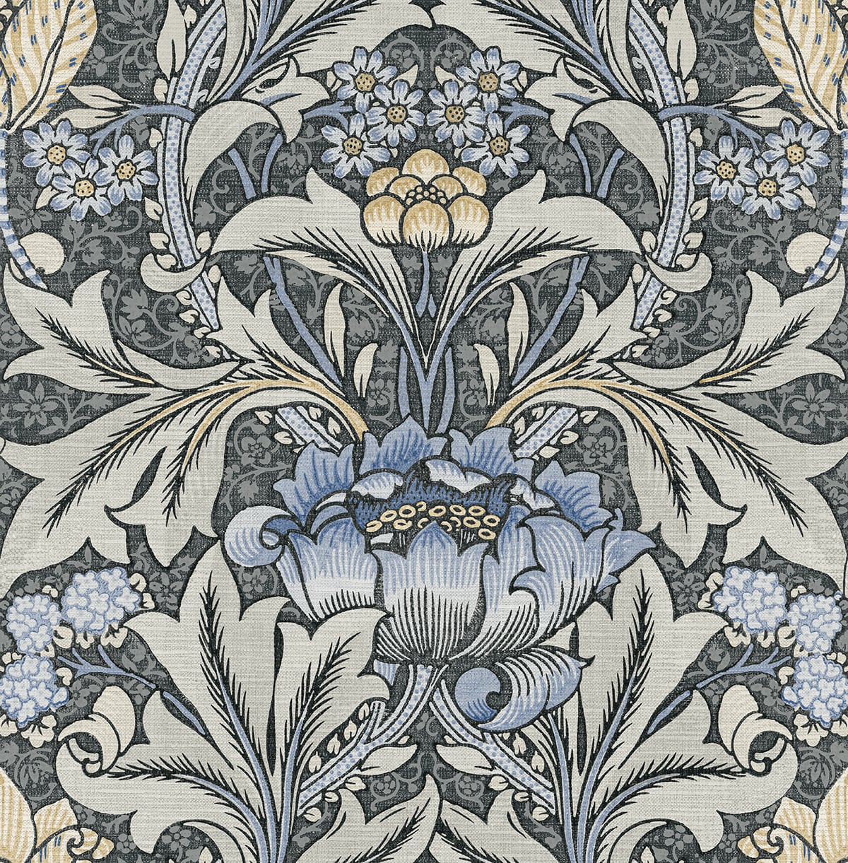 NW41500 Acanthus floral botanical peel and stick wallpaper from NextWall