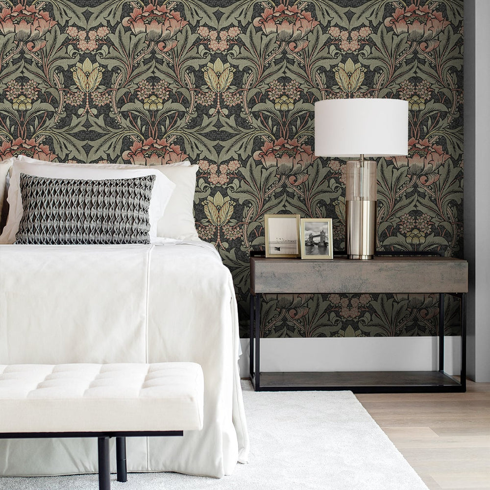 
                  
                    Peel and stick wallpaper bedroom NW41501 Acanthus Floral from NextWall
                  
                