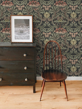 Peel and stick wallpaper decor NW41501 Acanthus Floral from NextWall