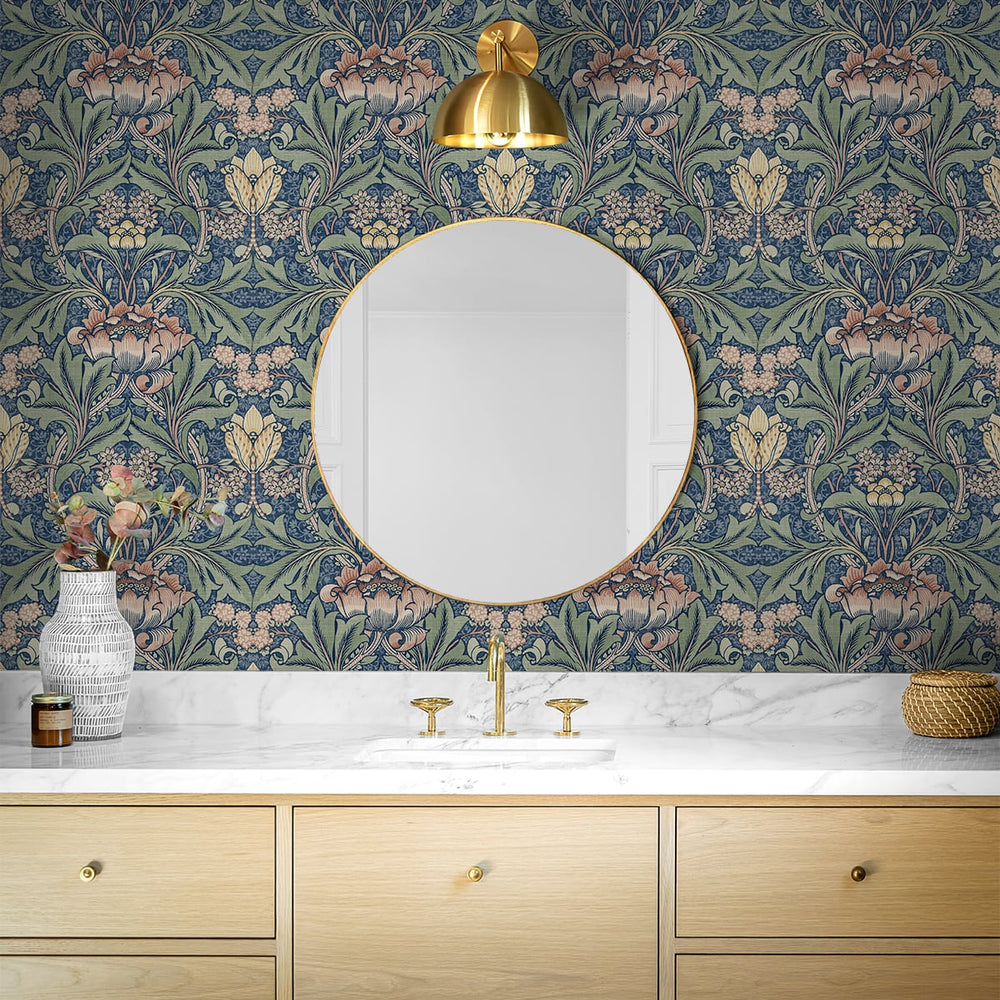 
                  
                    NW41502 Acanthus floral botanical peel and stick wallpaper bathroom from NextWall
                  
                
