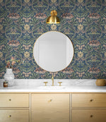NW41502 Acanthus floral botanical peel and stick wallpaper bathroom from NextWall