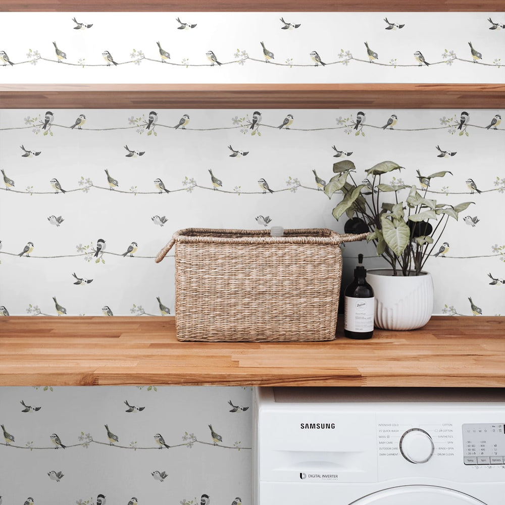
                  
                    NW41600 sweet tweet nursery peel and stick wallpaper laundry room from NextWall
                  
                