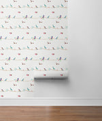 NW41608 sweet tweet nursery peel and stick wallpaper roll from NextWall