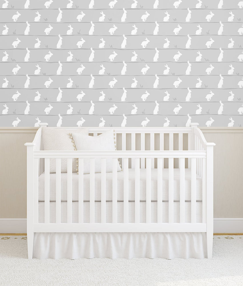 NW41708 bunny trail kids peel and stick wallpaper nursery from NextWall