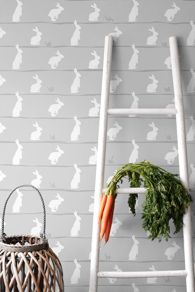 NW41708 bunny trail kids peel and stick wallpaper decor from NextWall