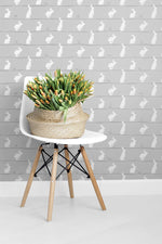 NW41708 bunny trail kids peel and stick wallpaper living room from NextWall