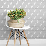 NW41708 bunny trail kids peel and stick wallpaper living room from NextWall