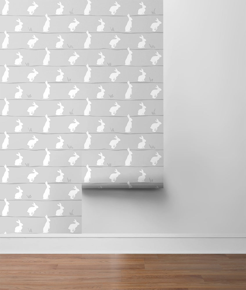 NW41708 bunny trail kids peel and stick wallpaper roll from NextWall
