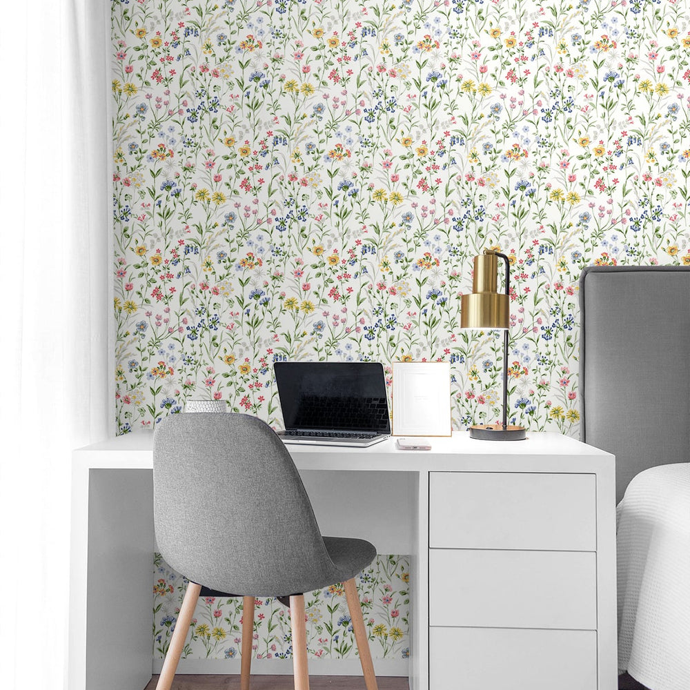 
                  
                    NW41901 wildflowers floral peel and stick removable wallpaper desk from NextWall
                  
                