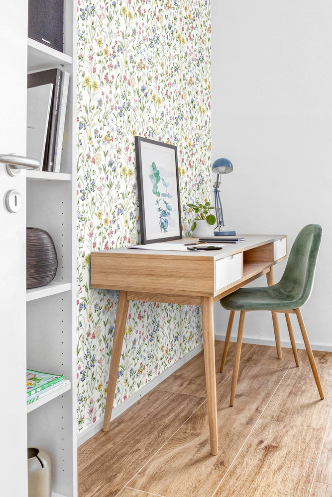 NW41901 wildflowers floral peel and stick removable wallpaper office from NextWall
