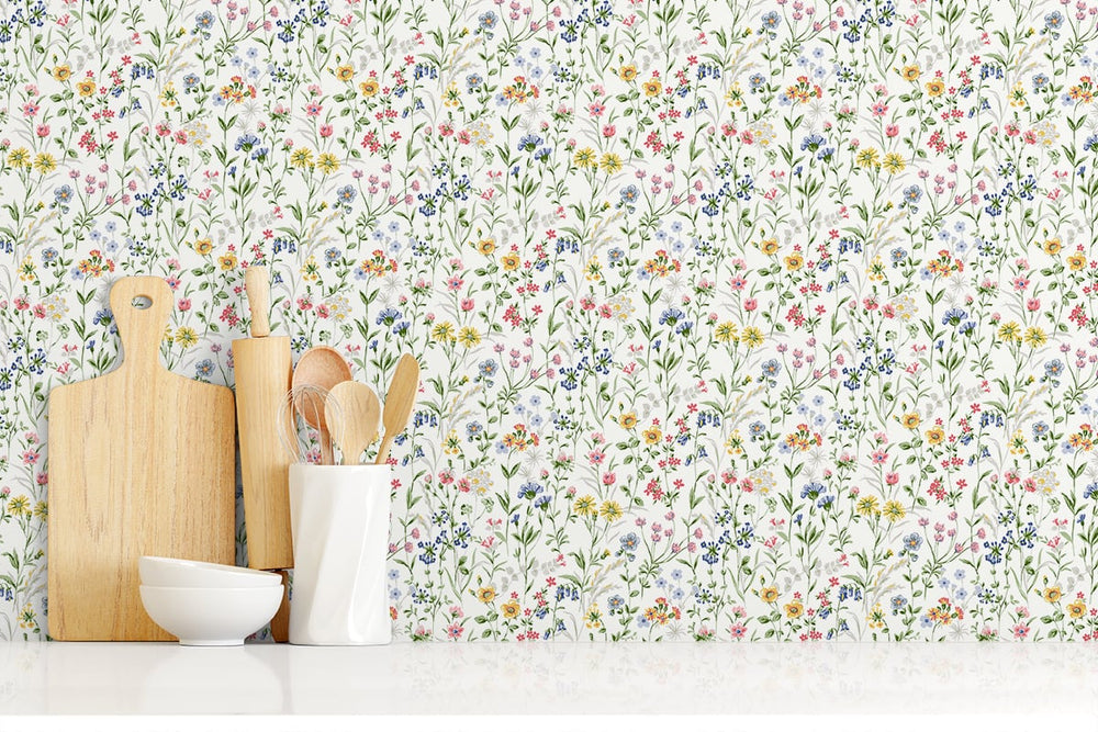 
                  
                    NW41901 wildflowers floral peel and stick removable wallpaper kitchen from NextWall
                  
                