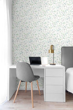 NW41924 wildflowers floral peel and stick removable wallpaper desk from NextWall