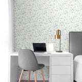 NW41924 wildflowers floral peel and stick removable wallpaper desk from NextWall