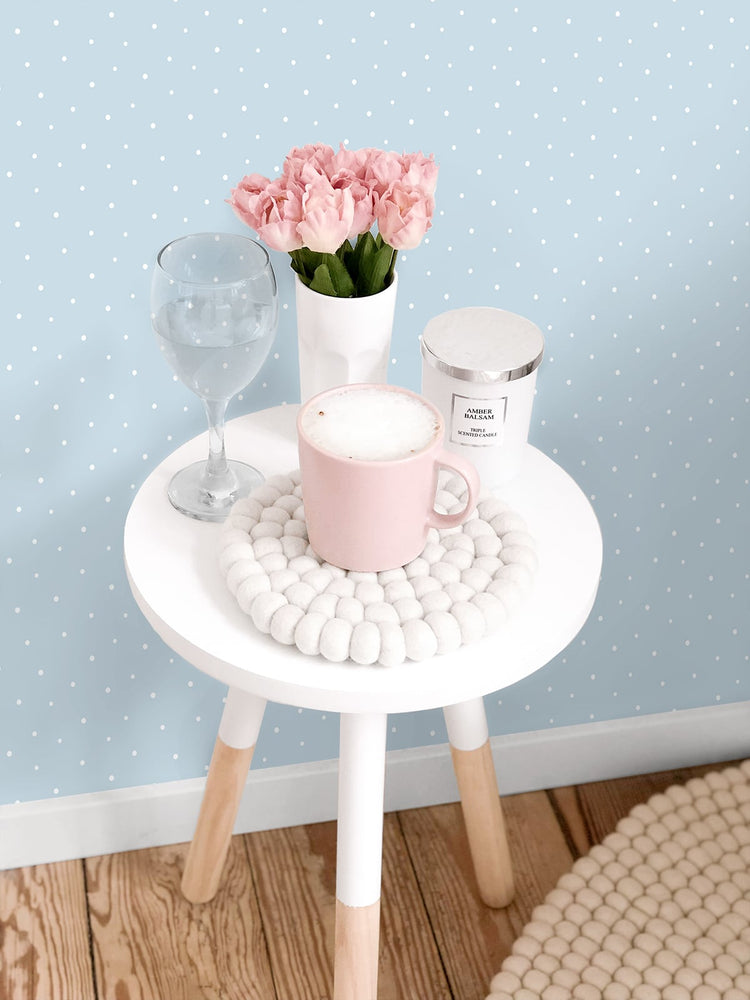 NW42102 polka dot peel and stick wallpaper table from NextWall