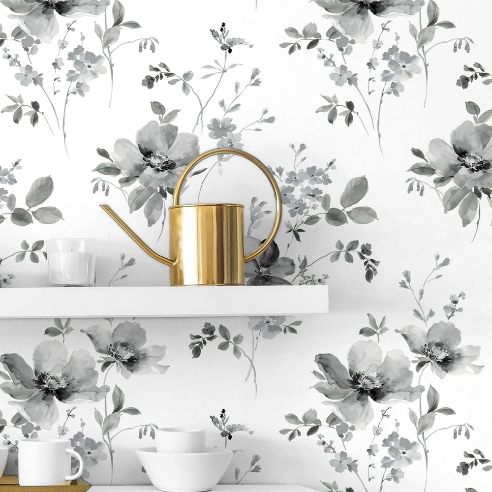 
                  
                    NW42200 watercolor floral peel and stick removable wallpaper shelf from NextWall
                  
                