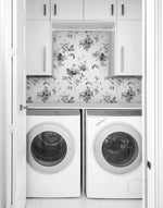 NW42200 watercolor floral peel and stick removable wallpaper laundry room from NextWall