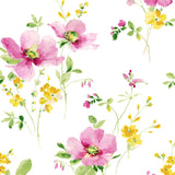 NW42201 watercolor floral peel and stick removable wallpaper from NextWall
