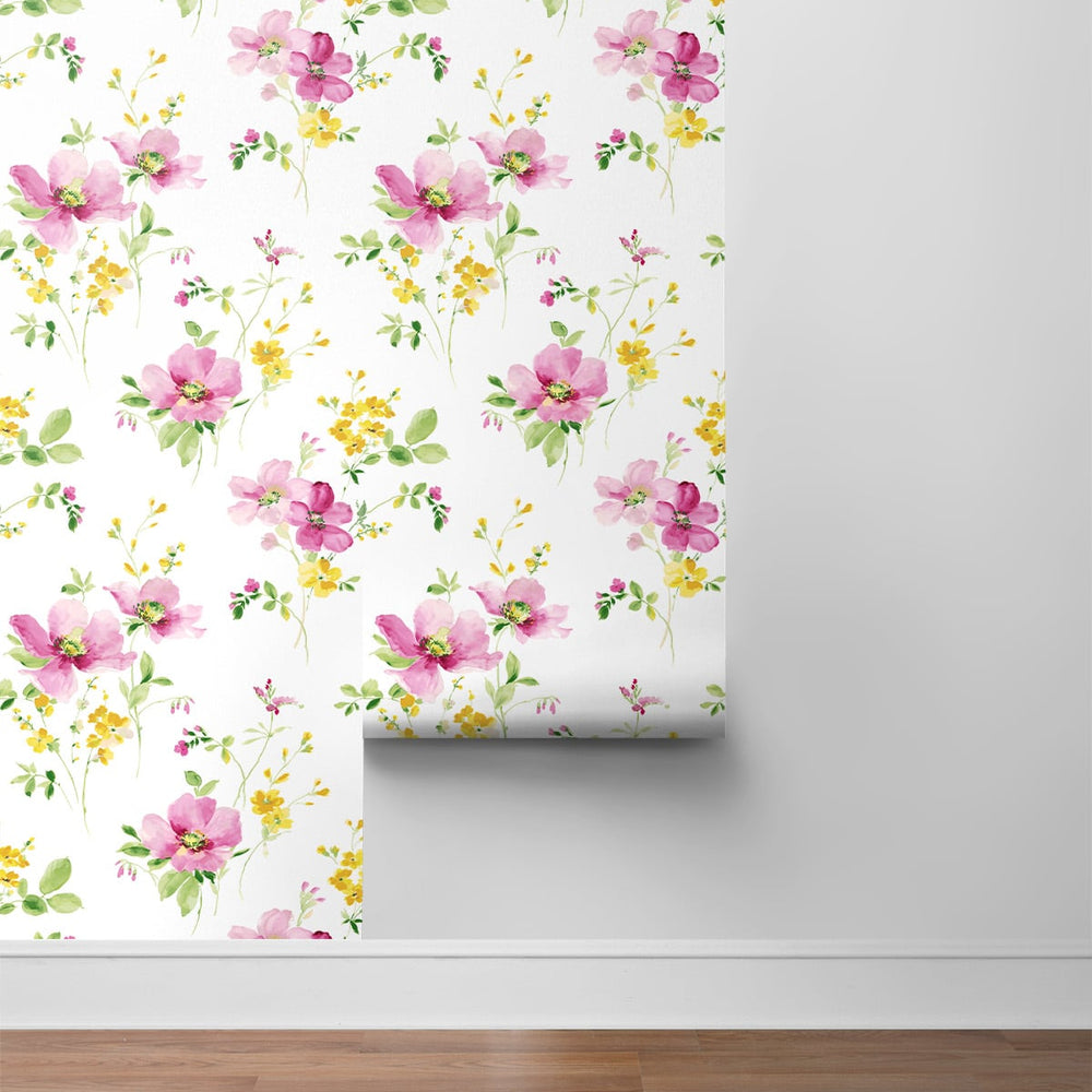 
                  
                    NW42201 watercolor floral peel and stick removable wallpaper roll from NextWall
                  
                