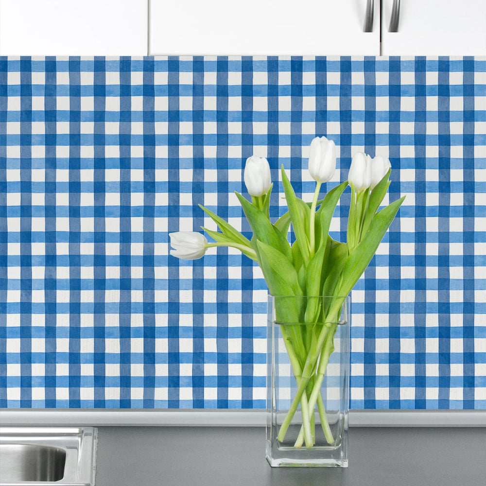 
                  
                    NW42302 watercolor plaid peel and stick wallpaper backsplash from NextWall
                  
                