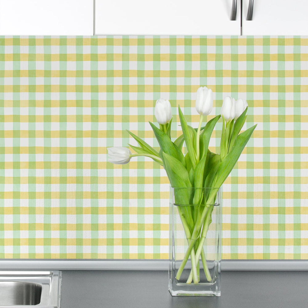 
                  
                    NW42304 watercolor plaid peel and stick wallpaper backsplash from NextWall
                  
                