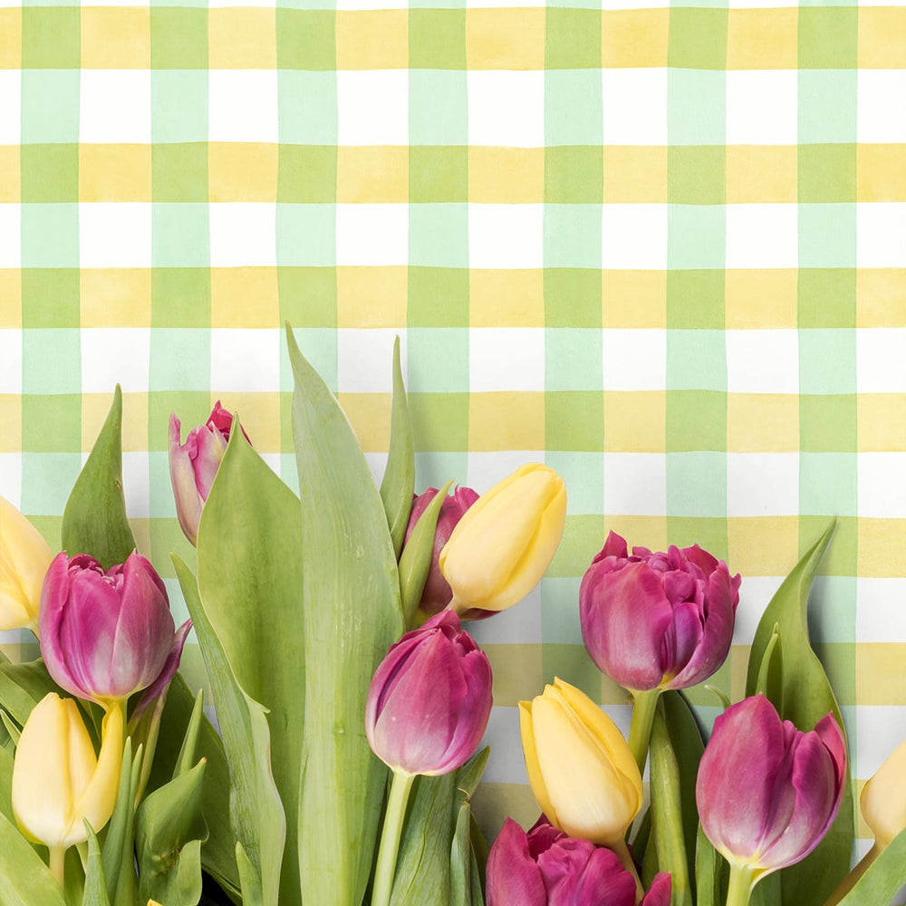 
                  
                    NW42304 watercolor plaid peel and stick wallpaper flowers from NextWall
                  
                